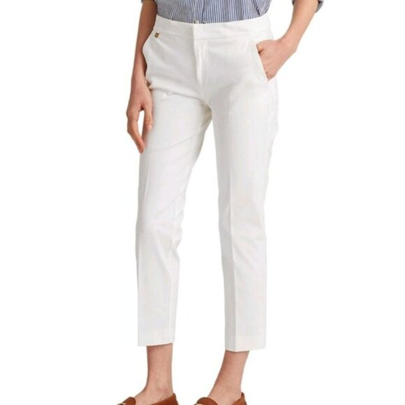 Lauren Ralph Lauren Dress Pants Womens White Size 12P Cotton Blend Professional - Picture 1 of 13